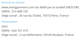 Identité et contact de l'éditeur du site